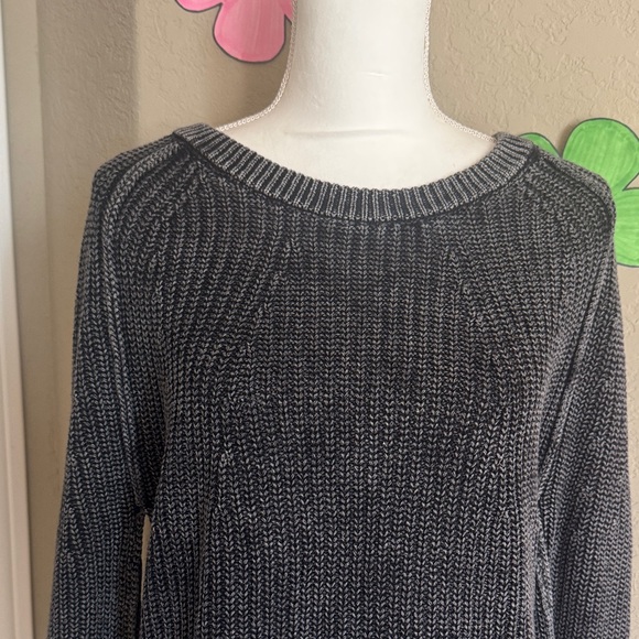 NWOT Zenana 100% Cotton Gray/Black Sweater SZ MD oversized - Picture 2 of 6